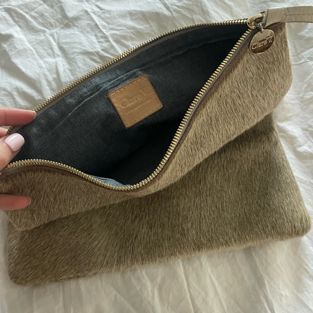 Clare V Pony Hair Flat Clutch